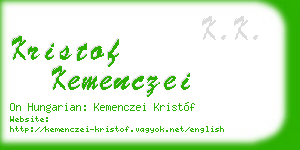 kristof kemenczei business card
