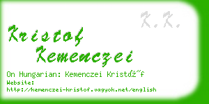 kristof kemenczei business card